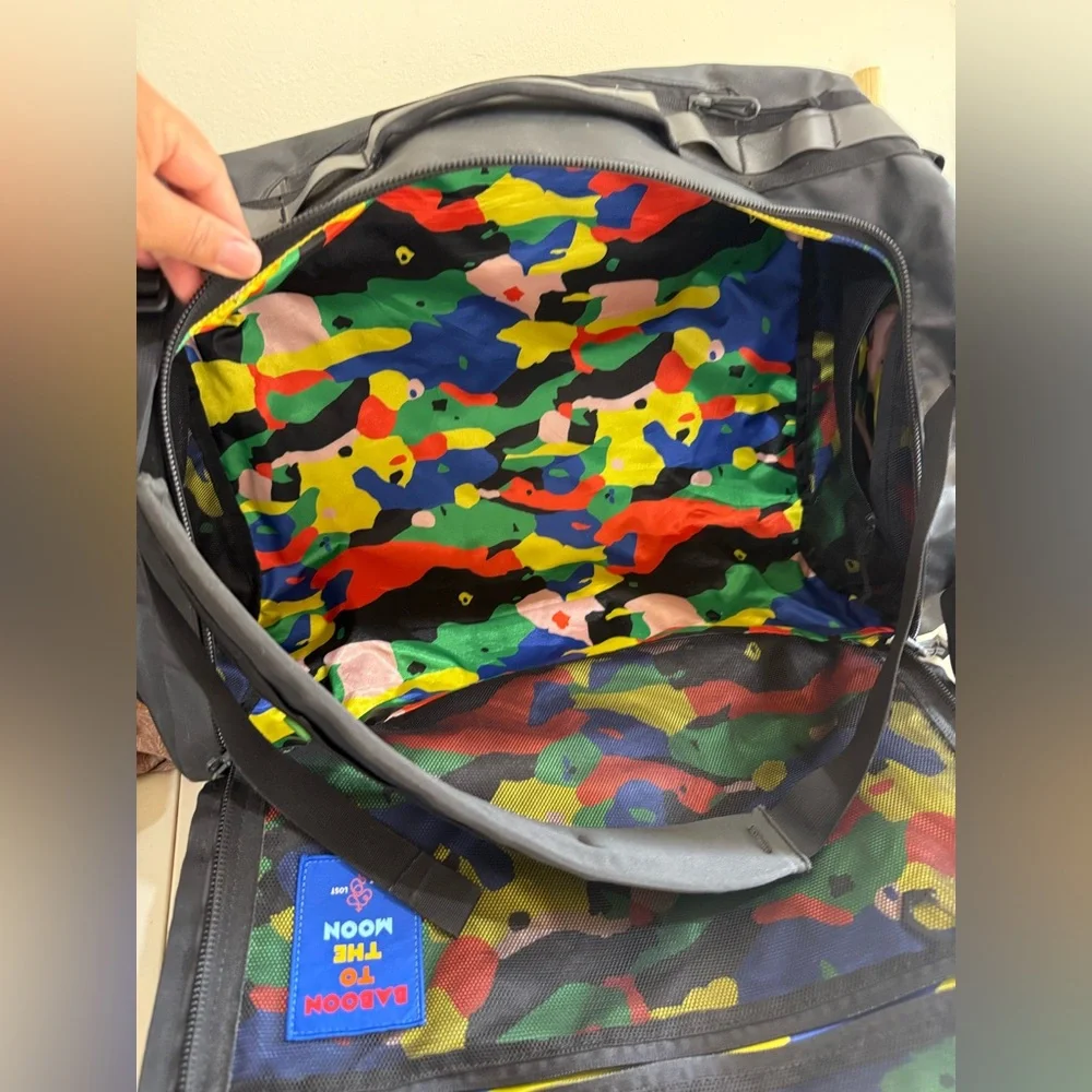 BABOON TO THE MOON Water-Resistant Black Roll-Top Men's Backpack